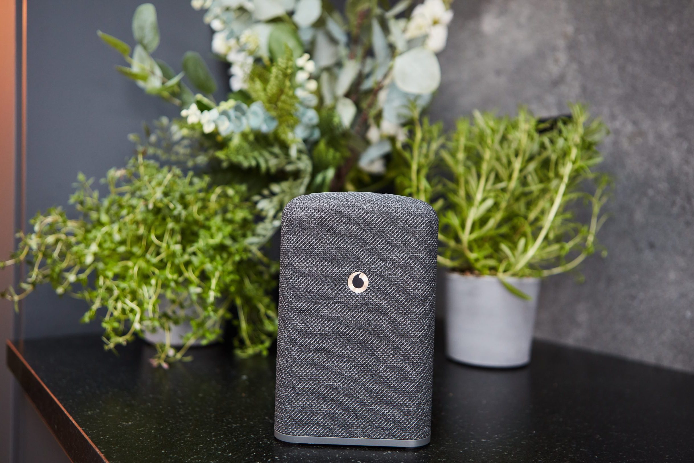 illustrative photo of Vodafone’s Super WiFi Plus booster with Alexa Built-in